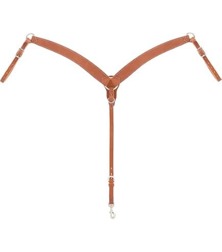 thumbnail image 2 of Circle Y Infinity Wrap Leather Breast Collar For Horses With Sunset Beading - Blue/Orange/Yellow Design 2 of 10