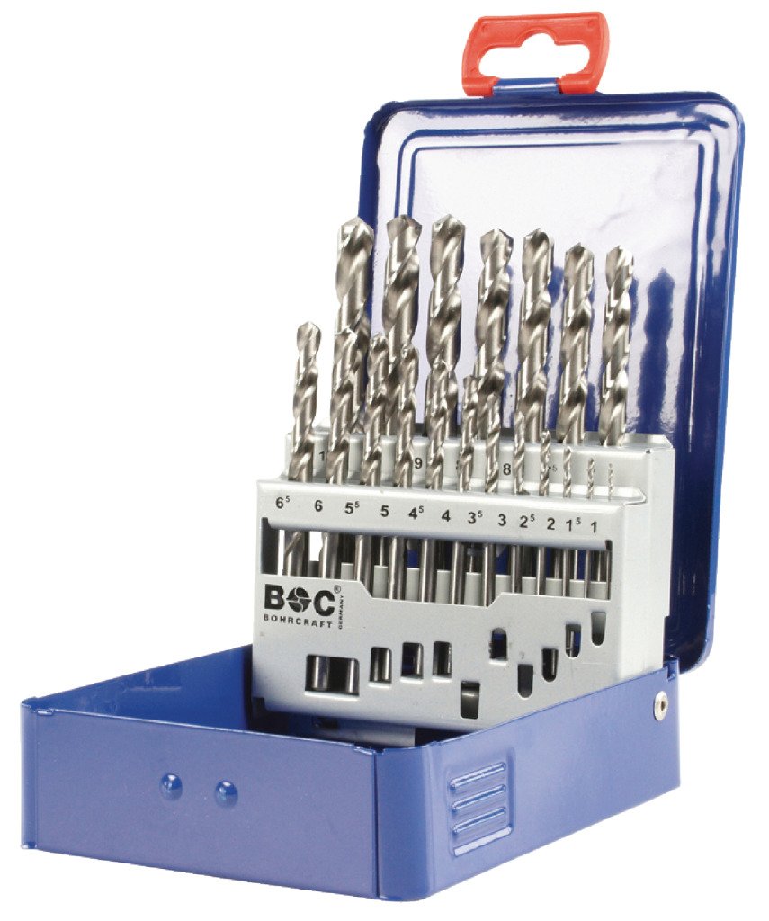 Bohrcraft Twist Drill Bit Set HSS-G DIN 338 Type N Cut in Bc Industry Box 19 Pieces Sized 1-10 x 0.5 mm, MG – 1 x 11201310019