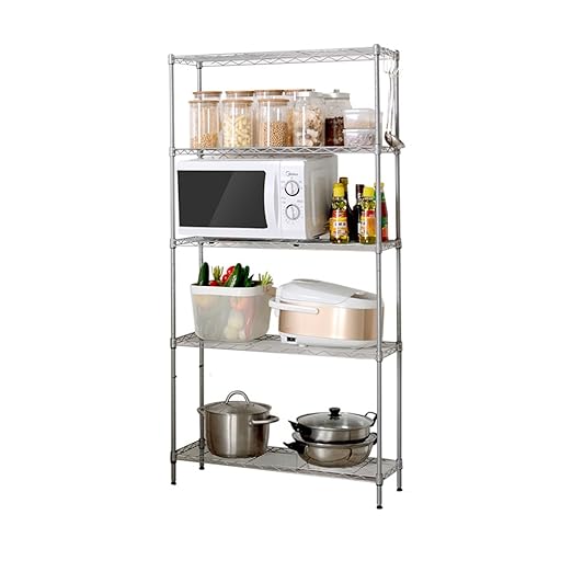 Guo Shop- Estantes de Plata Multiusos 5 Capas, estantes del Horno ...