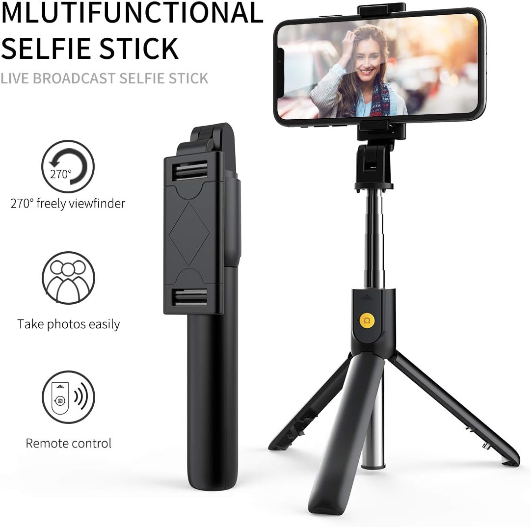 Selfie Stick, Extendable Selfie Stick with Wireless Remote and Tripod Stand, Portable, Lightweight, Compatible with iPhone XR/iPhone 11/11 Pro/iPhone Xs/iPhone X/Galaxy Note 10/S20/Google/Huawei, More: Camera & Photo