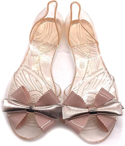 jelly peep toe flats