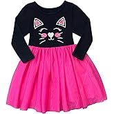 HILEELANG Girl Holiday Dress Long Sleeve Novelty Tulle Tutu Princess Party Dress
