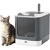 LCZLBRRD Foldable Cat Litter Box, Fully Enclosed Litter Box with Lid, Covered Kitty Kitten Litter Boxes Enclosure with Scoop,