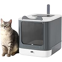LCZLBRRD Foldable Cat Litter Box, Fully Enclosed Litter Box with Lid, Covered Kitty Kitten Litter Boxes Enclosure with Scoop,