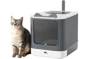 LCZLBRRD Foldable Cat Litter Box, Fully Enclosed Litter Box with Lid, Covered Kitty Kitten Litter Boxes Enclosure with Scoop,