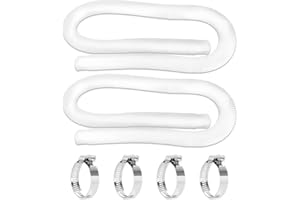 OWNWHIM Pool Hoses for Above ground Pool - 1.5” x 59” Hose for In tex Skimmer Pump, Pump Hoses Tubes for Sand Filter, 2 Pack with 4 Hose Clamps