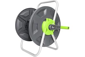 YESTAR Garden Water Hose Reel Cart, Holds 65-100 Ft of 5/8 Inch, Wall Mounted Garden Hose Cart, Portable Hose Holder for Convenient Hose Storage and Watering