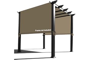 Alion Home Waterproof Pergola Covers - Pergola Replacement Canopy - Universal Replacement Canopy for Pergola (16' L x 9' W, Muddy Water)