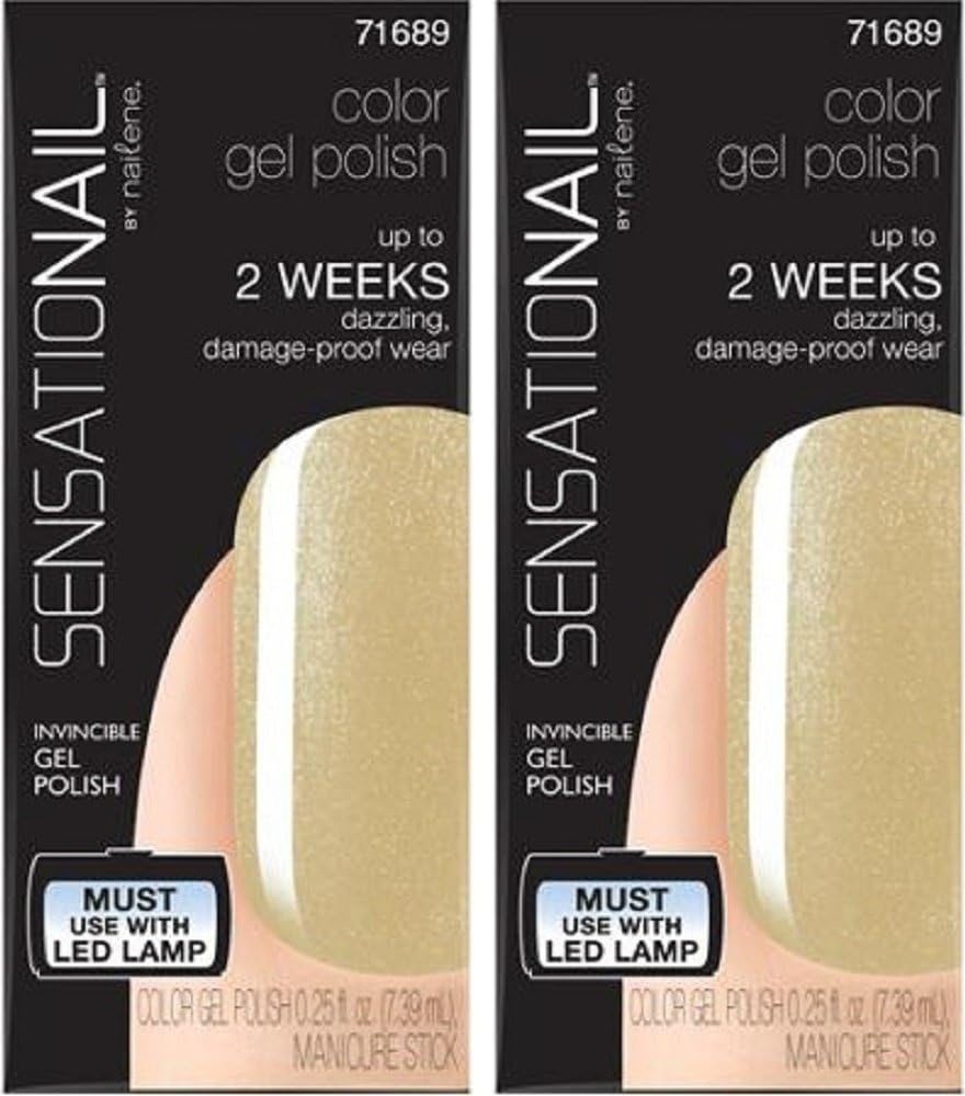 2 Pack Sensationail Color Gel Polish Little Gold Dress 71689 0.25 Fl. Oz.