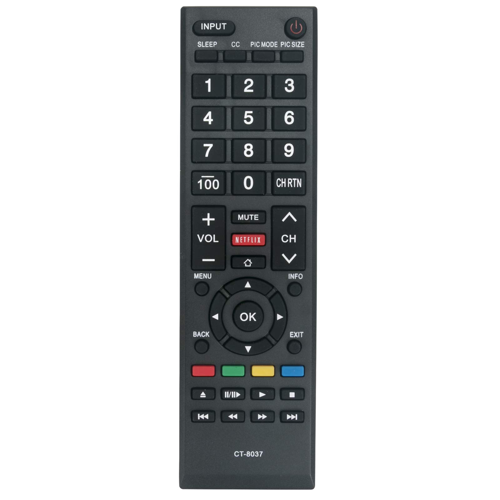 VINABTY CT-8037 Replacement Remote Fit for Toshiba TV 65L5400U 65L5400UC 58L5400U 58L5400UC 40L3400U 50L3400U