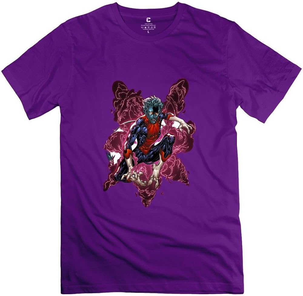 Fire-Dog Men's Nightcrawler X Men Cartoon Tee Black