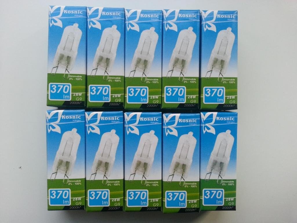 15 x Kosnic G9 28W=40W Dimmable 370 Lumen C Rated Halogen Bulbs, Warm White - Image 3