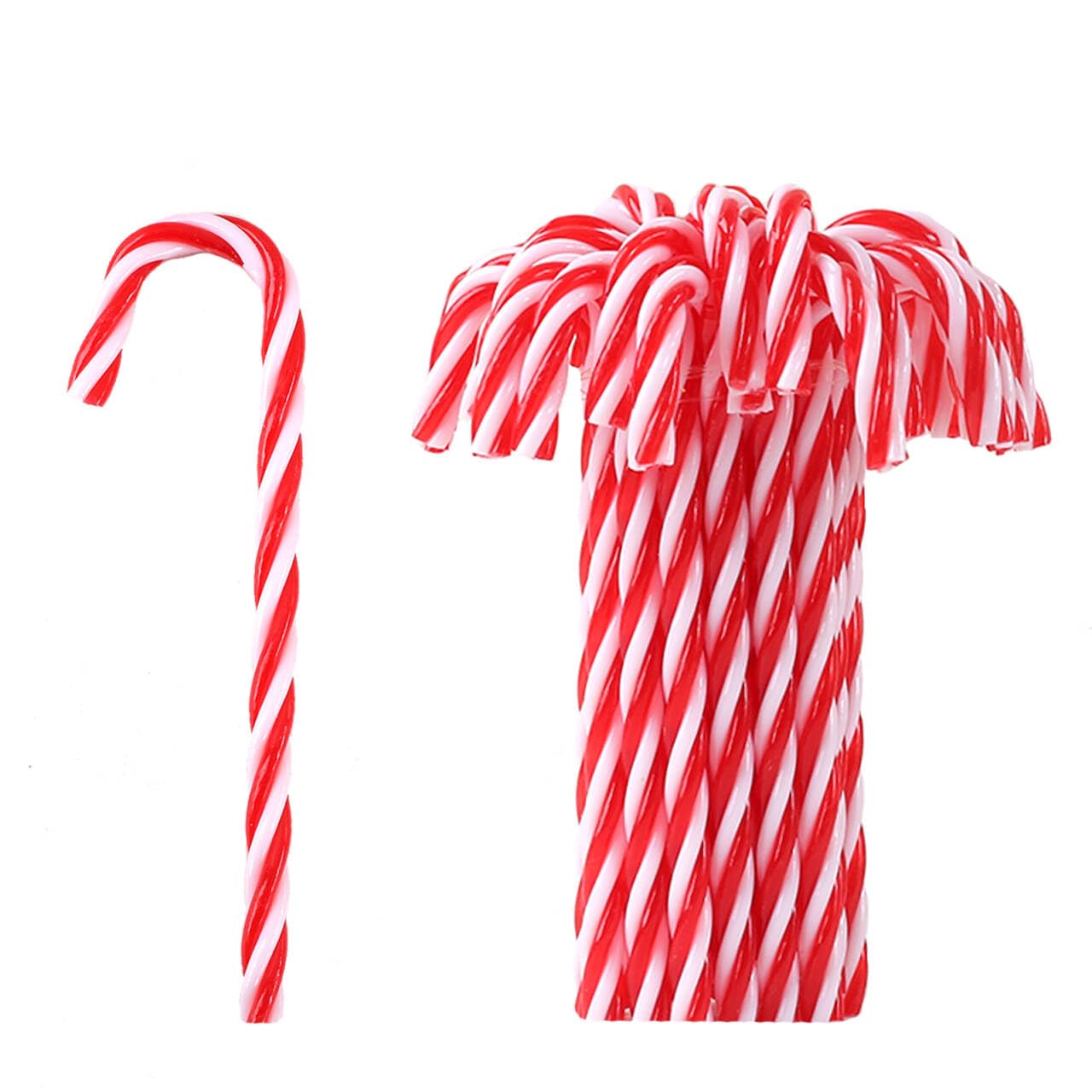 HERZWILD 32pcs Candy Cane Hanging Ornaments for Christmas Tree Decorations No Hole (Wukong 13cm Rot-Zuckerstangen)