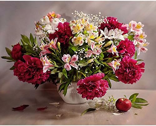 Full Diamond 5D DIY Diamond Painting "Color Flower & Apple" Embroidery Cross Stitch Rhinestone Mosaic Painting Decor Gift