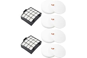 Dttery Filter Replacement for Shark Vertex DuoClean PowerFin Upright Vacuum AZ2000, AZ2000W, AZ2002 Part XFFKAZ2000, XHFAZ2000, 4 Foam, 4 Felt, 2 HEPA Filters