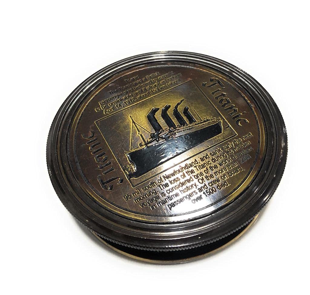 Nautical Vintage Marine Brass Pocket Maritime Replica - Titanic Compass by NAUTICALMART