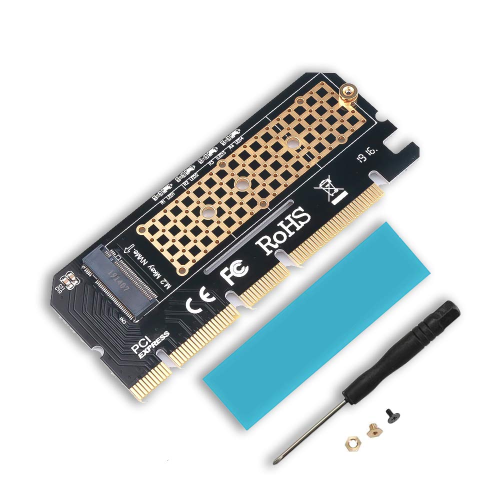 Piplus M.2 NVMe SSD Converter Adapter Expansion Card for PCIe/PCI Express , Full Speed M Key Interface 3.0 4X 8X 16x PCB with Gel Pad , Compatible M.2 NVME SSD