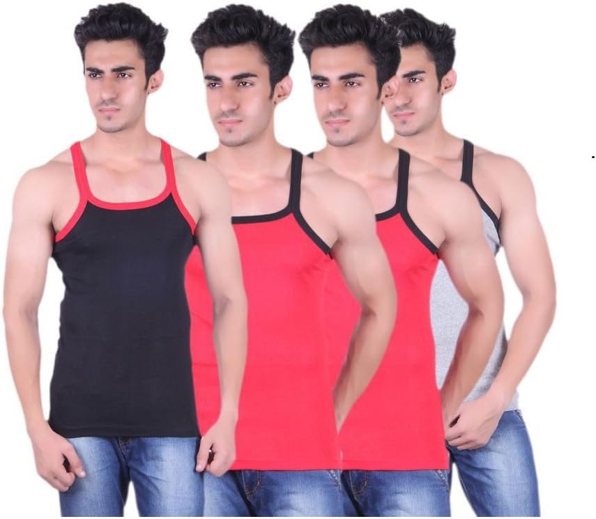 AKAAS Men's Cotton Sports Vest for GYM Sleeveless Multicolour Size - 90