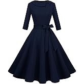 Wedtrend Women's 1950s Dresses 3/4 Sleeve Vintage Dress 40s Style Cocktail Dresses for Woman