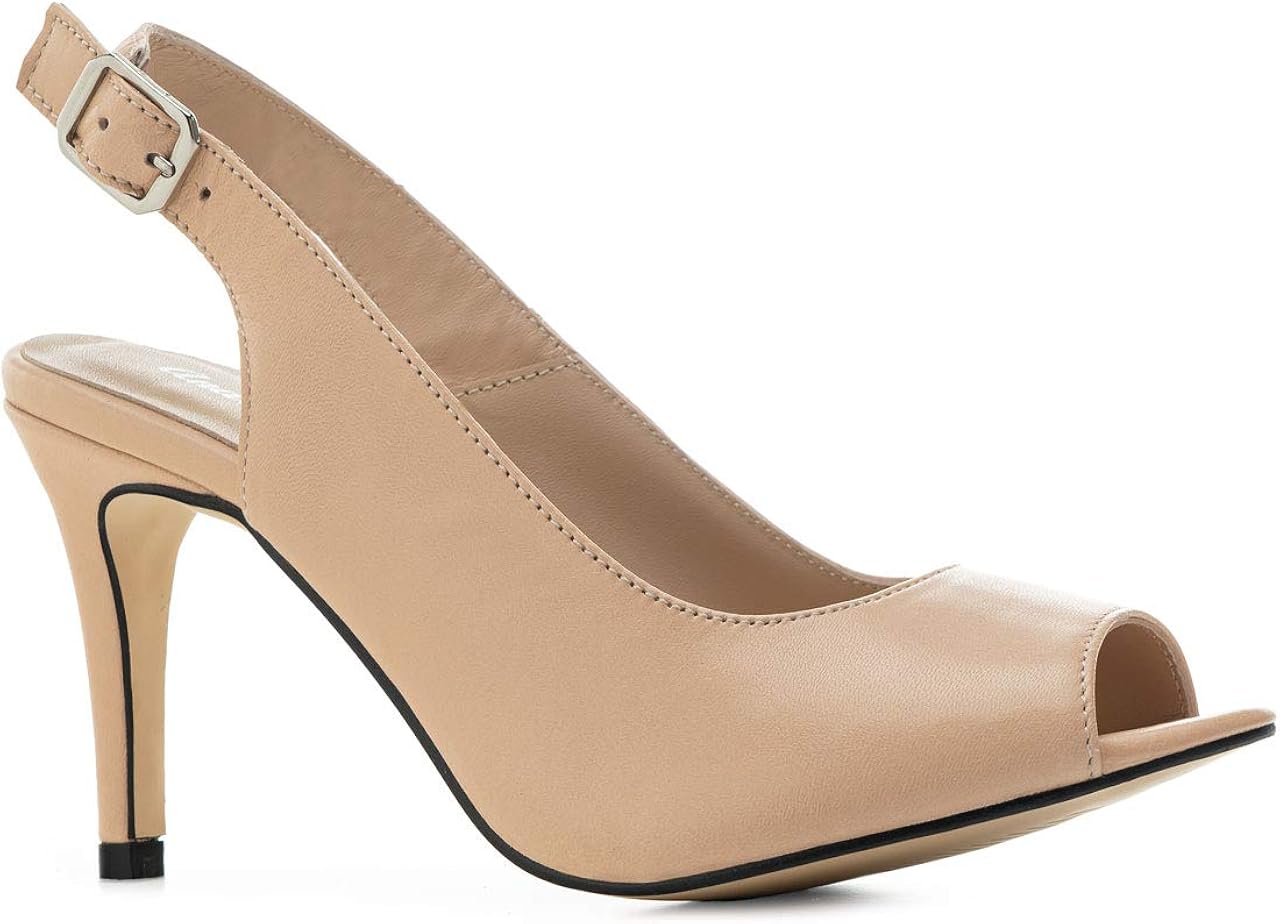 Andres Machado Womens/Girls Slingback Shoes in Cream