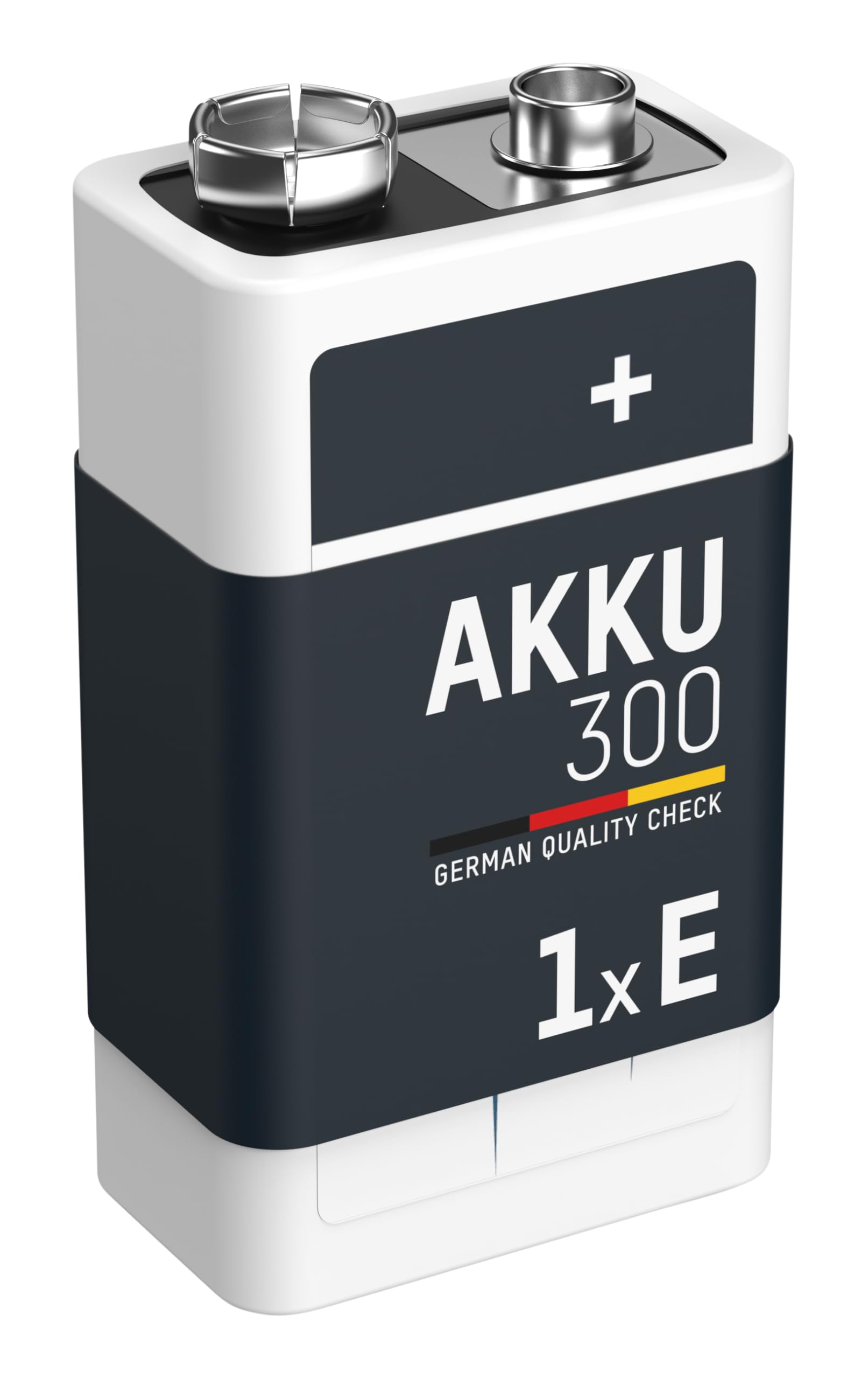 ANSMANN 9V Block Batteries [Pack of 1] 300mAh NiMH Precharged Rechargeable 9V E-Block Battery for Walkie Talkies, Speakers, Microphones, Multimeters, Clock Radios, Remote Control Cars, Toys