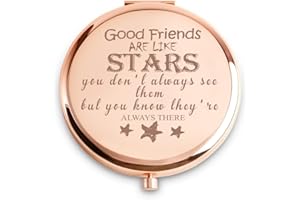 DARICANO Friendship Gifts for Women Girls, Personalized Compact Mirror, Sentimental Mothers Day Birthday Gifts for Friends Bestie Bestfriend Female, Unique Graduation Gifts for Her College Middle High School