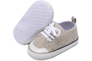 Sekantrol Unisex Baby Girls Boys Shoes Infant Soft Sole Canvas Newborn First Walkers High Top Anti-Slip Sneakers