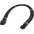 PCI-e 5.0 12VHPWR GPU Power Sleeved Cable Extension, 16pin(12+4) Female to Male Extension Cable for RTX 3090Ti 4070ti 4080 4090, 4 Combs, 30CM (Black)