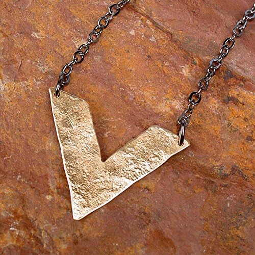 ELEMENT CHEVRON NECKLACE - Timelessly Classic Aged Bronze Pendant