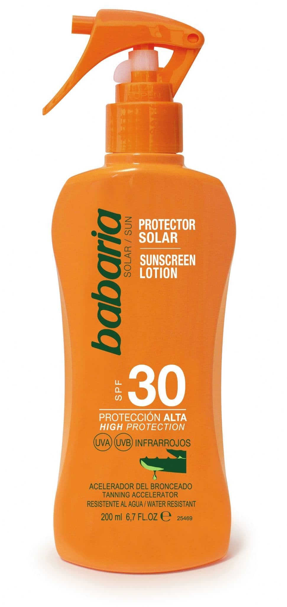 Babaria Unisex Locion Corporal BABARIA ALOE VERA BODY LOTION SPF30 200ML, Black, Only UK