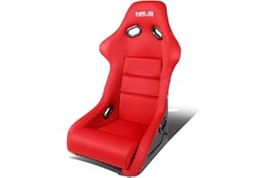 NRG Innovations NRG-FRP-300RD Fiber Glass Fixed Back Bucket Racing Seat(Large),4 pt Harness Compatibility, Red Seat Cover, 23"W X 18" D X 35" H