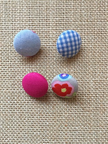 Floral cute blue and hot pink thumbtack pushpin set