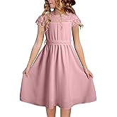 blibean Girls Summer Flower Dresses Semi Formal Lace Wedding Dress Size 6-15 Years