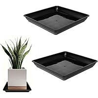 Shoyisenka 2 Pcs Square Plant Saucer, 30 x 30cm Plastic Plant Tray for Water Drainage Flower Pots Drip Tray for Indoors and O