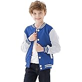 DGSYSHML Kids Baseball Jackets Boys Girls Team Uniform Varsity Jacket Everyday Casual School Cotton Classic Clothing