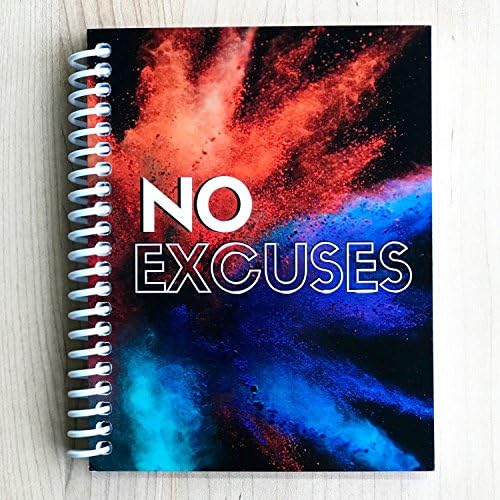 TrainRite Compact Fitness Journal - NO EXCUSES - Burst (Exercise Log Book) Spiral-bound – January 1, 2017