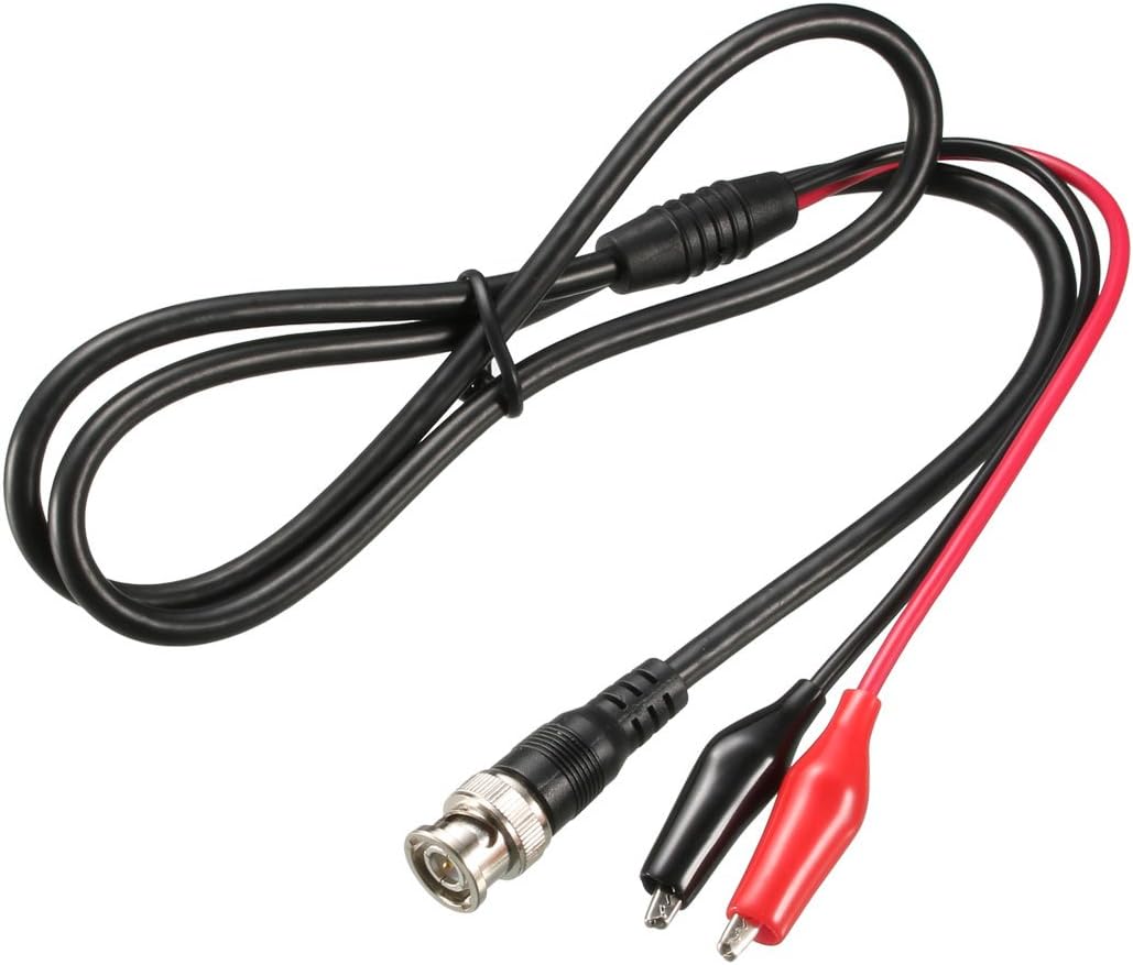 Sourcingmap BNC Test Leads BNC Male to Alligator Clip 2.5A Probe Test Lead 100cm 40 Inches, Black, 40" Length
