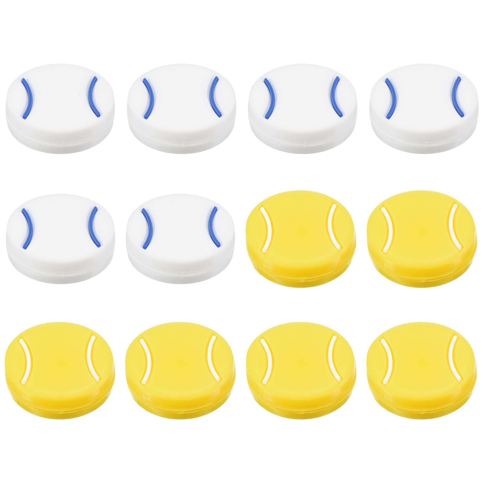 PATIKIL Tennis Racket Vibration Dampener, 12 Pack Tennis Racket Damper Silicone Racket String Shock Damping Absorber for Tennis Racket and String, Yellow/White
