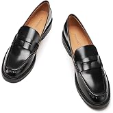 C.Paravano Genuine Leather Penny Loafers for Women Walking Moccasin Flats | textured calf leather/suede upper, lambskin insole, designer dress flats, comfortable shoes for women