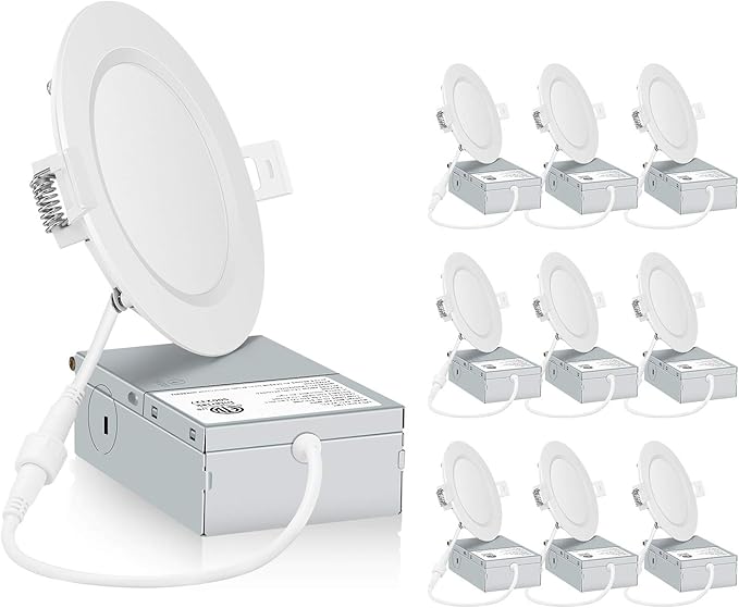 Green Canada LED 4Inch 9W 750LM LED recessed Slim Pot Light, ICRated