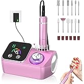 PYVOLA Professional Electric Nail Drill E-File Machine - 45,000 RPM Corded Nail Drills Kit with Low Noise & LED Display for Shaping, Removing & Polishing Acrylic Gel Nails for Salon Home