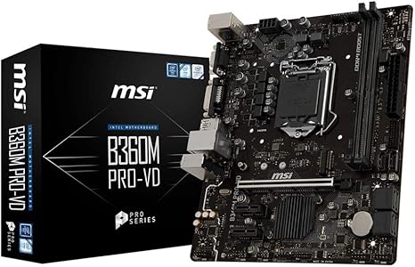 Amazon Com Msi B360m Pro Vd Intel Chipset Socket H4 Lga 1151 Desktop Motherboard Computers Accessories