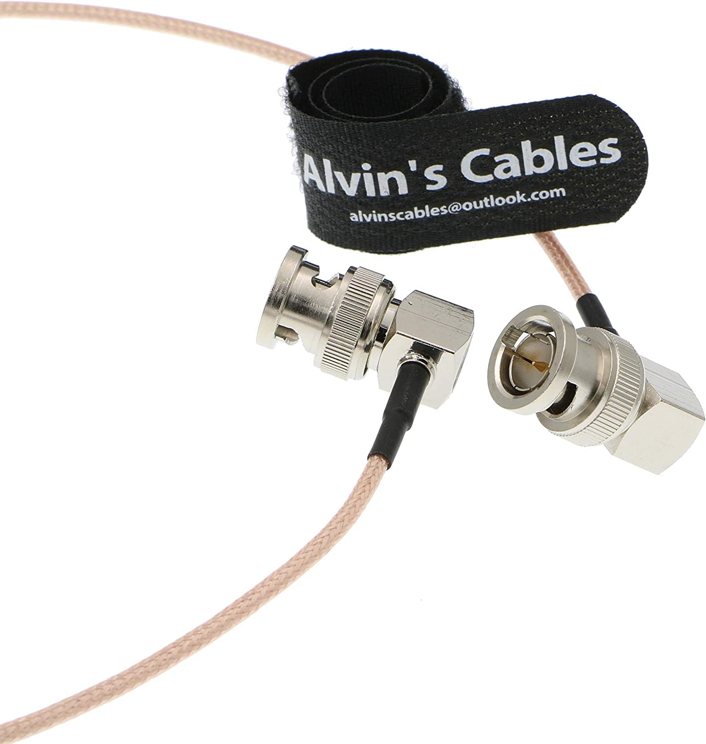 Alvin's Cables BNC Right Angle Male to Male RG179 Coaxial Cable for BMCC VIDEO Blackmagic Camera 60CM