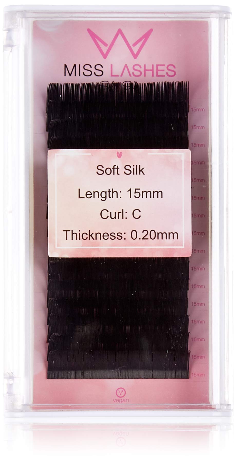 Miss Lashes Soft Silk 1:1 Technique 0.20 C 15 mm Eyelashes 32 g