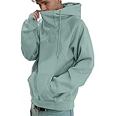 Mens Turtleneck Hoodies Cowl Neck Hooded Sweatshirts Casual Oversized Pullover Fall Winter Harajuku Hoodie Sweater
