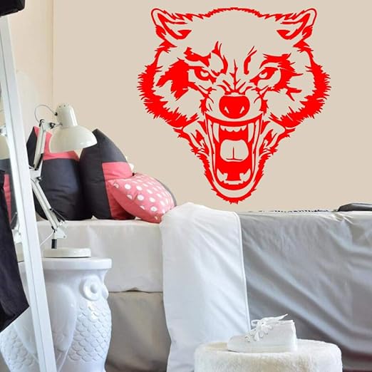 Zaosan Lobo Rugiente Etiqueta De La Pared Extraible Decoracion De
