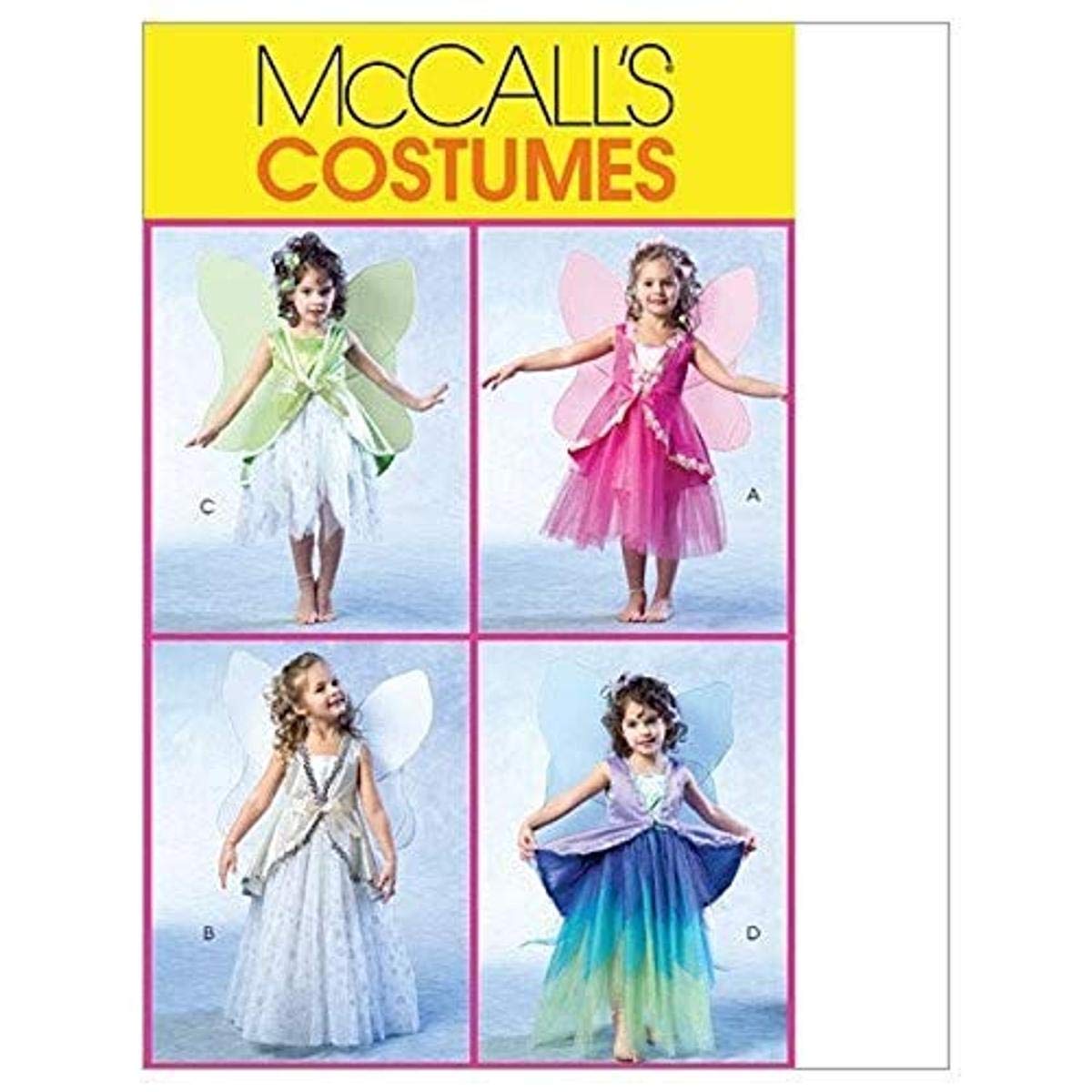 McCall's Patterns M4887 Size CDD 2-3-4-5 Children's/ Girls' Fairy Costumes, Pack of 1, White