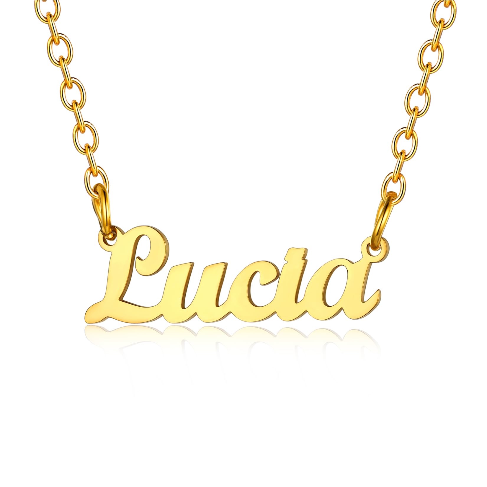 U7 Chain Pendant with Name Lucia Womens Necklace Jewellery Pendants Necklaces