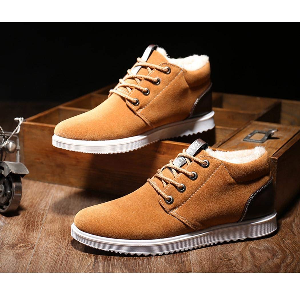 Haonike Nuevos Hombres de Moda Tobillo con Cordones Antideslizantes Engrosamiento Botines de Nieve cálida Botas