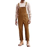 Runcati Mens Corduroy Bib Overalls Workwear Fashion Casual Jumpsuit Adjujstable Strap Romper Coverall